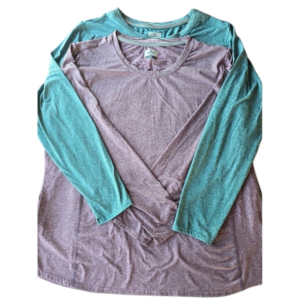 Ridgecut Set 2  Long Sleeve Tees - Mauve and Teal Size Xl Layering Winter Fall